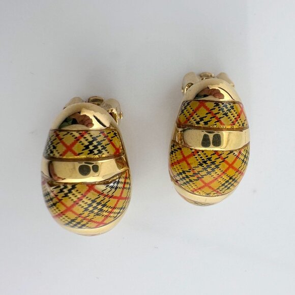 Burberrys of London Nova Check Clip On Earrings with Branded Dust Bag - Picture 9 of 14